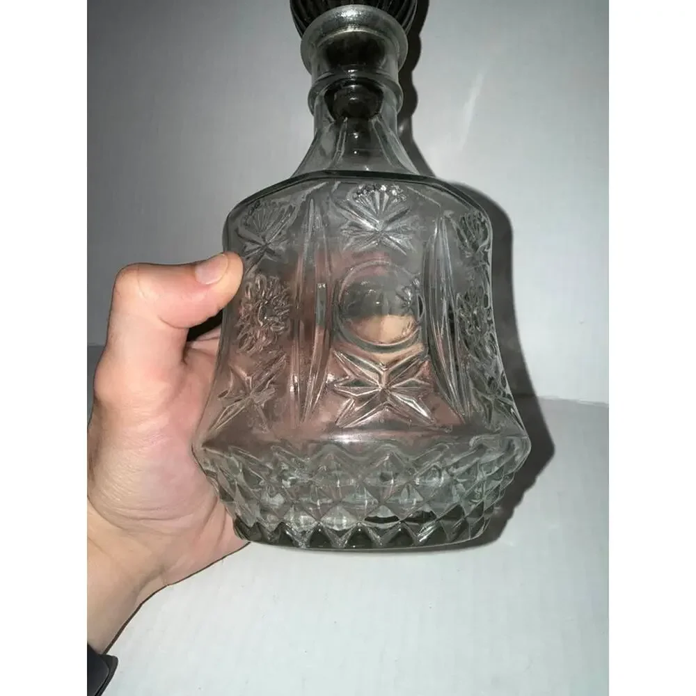 Vintage Genie Bottle Elegant Clear Crystal Spirit Decanter With Stopper